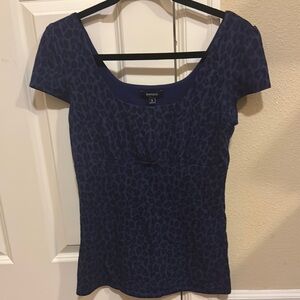 Express Women's Blue Leopard Print Top
